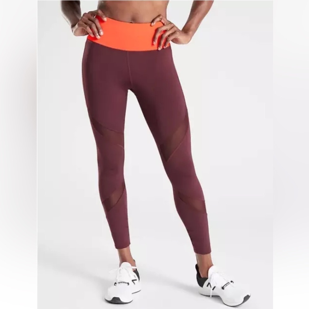 Athleta | Tenacity 7/8 Powerlift Leggings Maroon High Rise Women’s Size XS